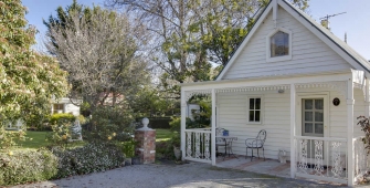 a garden in front of a house