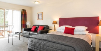 a double bed in a hotel room