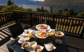 a plate of food on a picnic table