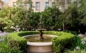 a garden in front of a building