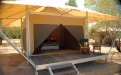 a tent on a wooden table