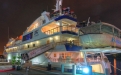 a boat docked at a dock