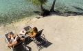 a person sitting at a beach