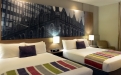 a double bed in a hotel room
