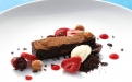 a piece of chocolate cake on a plate