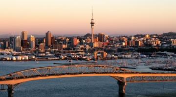 a long bridge over a body of water