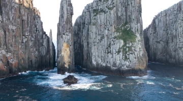 water next to the rock