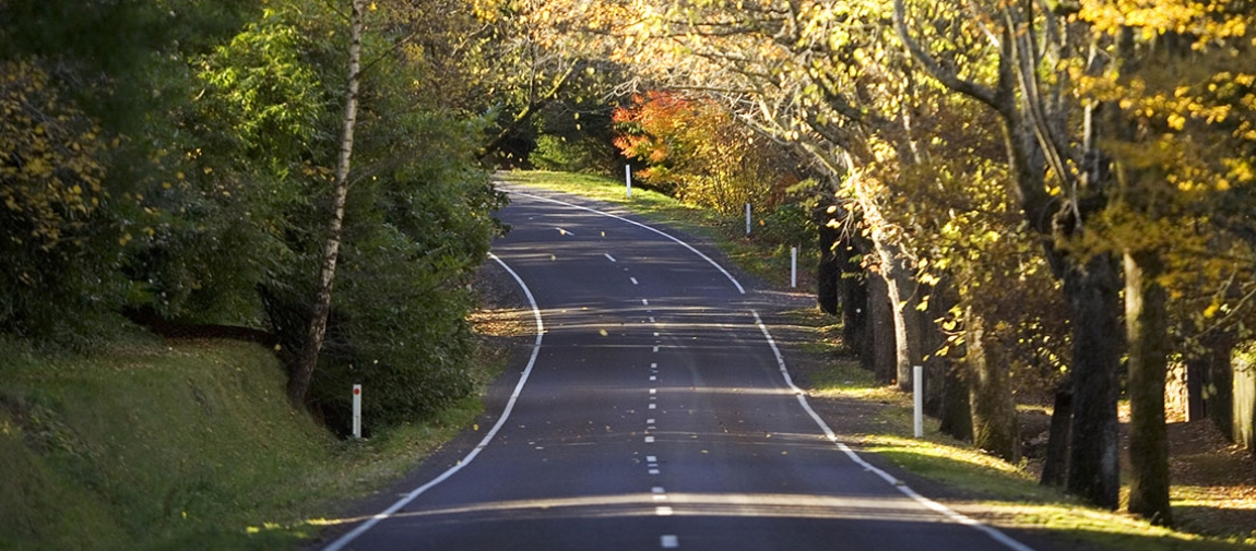 a car driving on a road