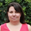 a person in a red shirt
