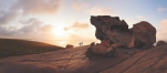 a close up of a rock mountain in the desert